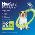 NexGard Spectra Monthly Flea, Tick & Worming Chewables for Dogs Green 7-15 kg  6-Pack