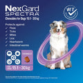 NexGard Spectra Monthly Flea, Tick & Worming Chewables for Dogs Purple 15-30kg  6-Pack